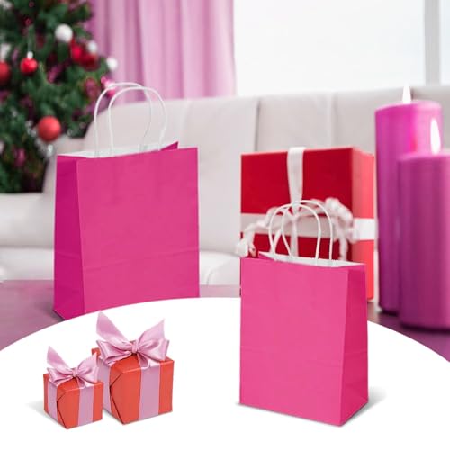 Aakriti Gift Bag Kraft Paper Bags With Handle For Birthdays, Weddings, and Parties Colorful, Durable, and Stylish Gift Packaging Bags, Perfect For Special Events 10 X 8 X 3 Inch (Dark Pink, 25) - Image 5