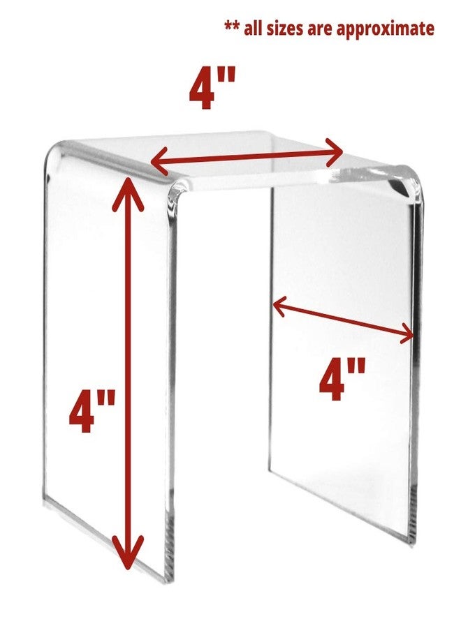 BANBERRY DESIGNS Clear Acrylic Display Stands - Set of 2 - Tall U-Shaped Stands - 4"H Transparent Risers - Weddings - Parties - Home Decor - Table Top Displays - Craft Shows - Image 2