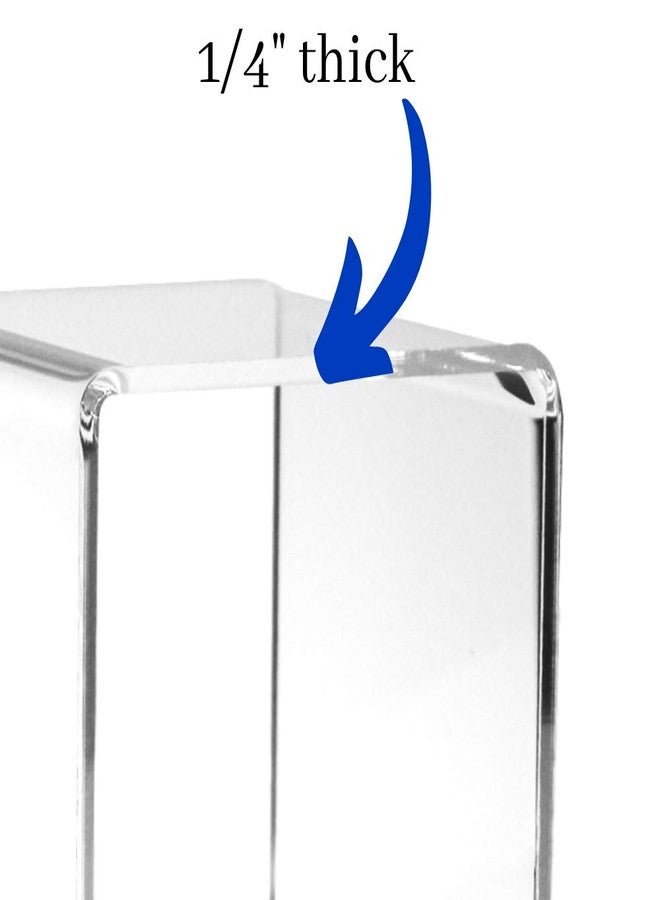 BANBERRY DESIGNS Clear Acrylic Display Stands - Set of 2 - Tall U-Shaped Stands - 4"H Transparent Risers - Weddings - Parties - Home Decor - Table Top Displays - Craft Shows - Image 3