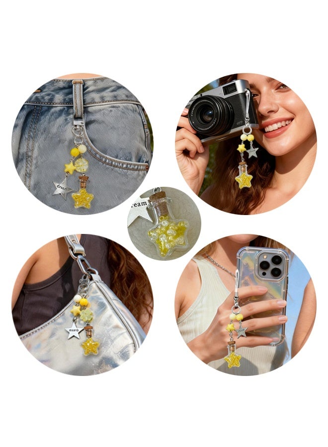 Dream Make a Wish”2PCS Star Wishing Bottle Beaded Phone Lanyard Cute Keychain Accessory with Anti-Loss Strap for Phones Wallets for Ladies Girl Mutual Friend Gift - Image 3