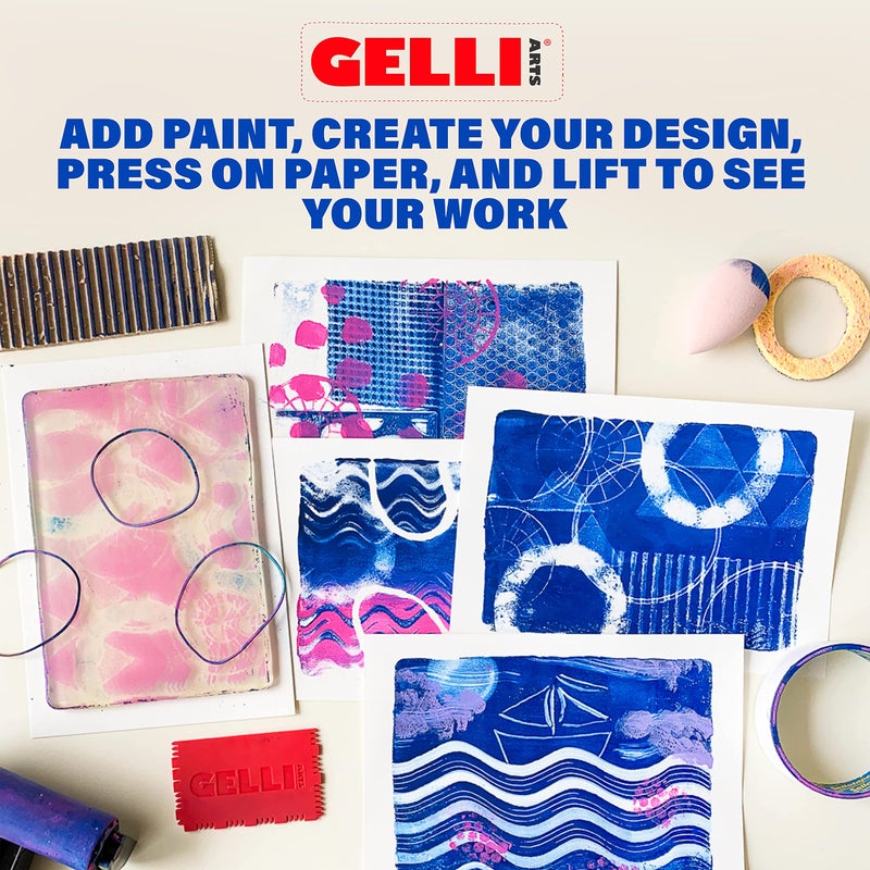 Gelli Arts لوحة طباعة جل جيللي - 9" × 12" لوحة طباعة جل قابلة لإعادة الاستخدام، مستلزمات الطباعة، الطباعة الأحادية في المنزل، الفنون والحرف - Image 5