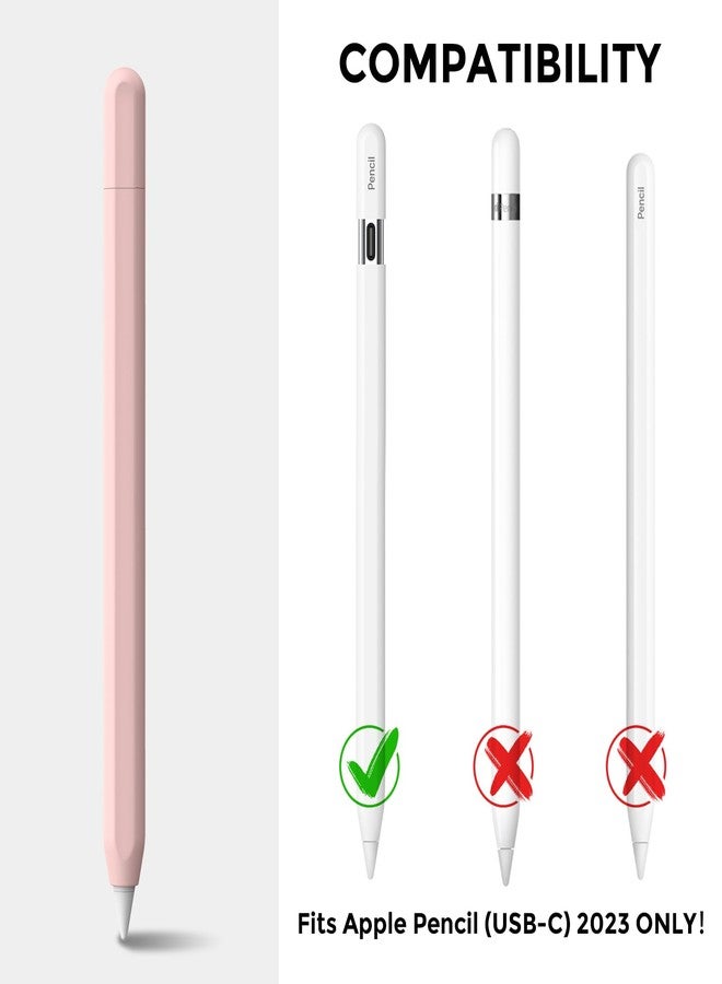 أهاستايل جراب سيليكون من AhaStyle لقلم Apple Pencil (USB-C) 2023، غطاء واقٍ فائق النحافة، جراب قلم Apple Pencil، قبضة مانعة للانزلاق، متوافق مع قلم Apple Pencil USB C (وردي) - Image 2