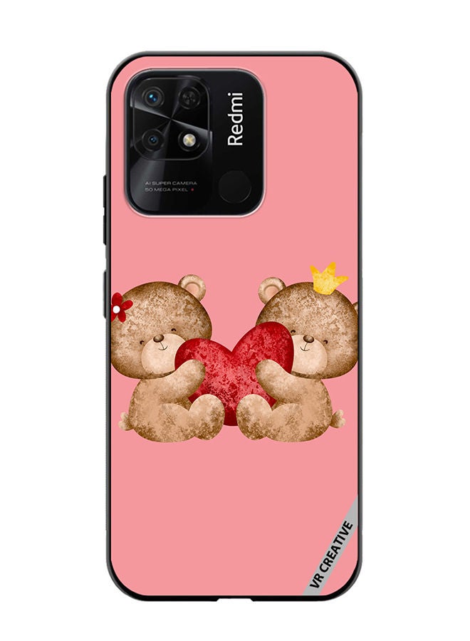 VR CREATIVE Protective Case Cover For Xiaomi Redmi 10C Bear Love Design Multicolour - Image 1