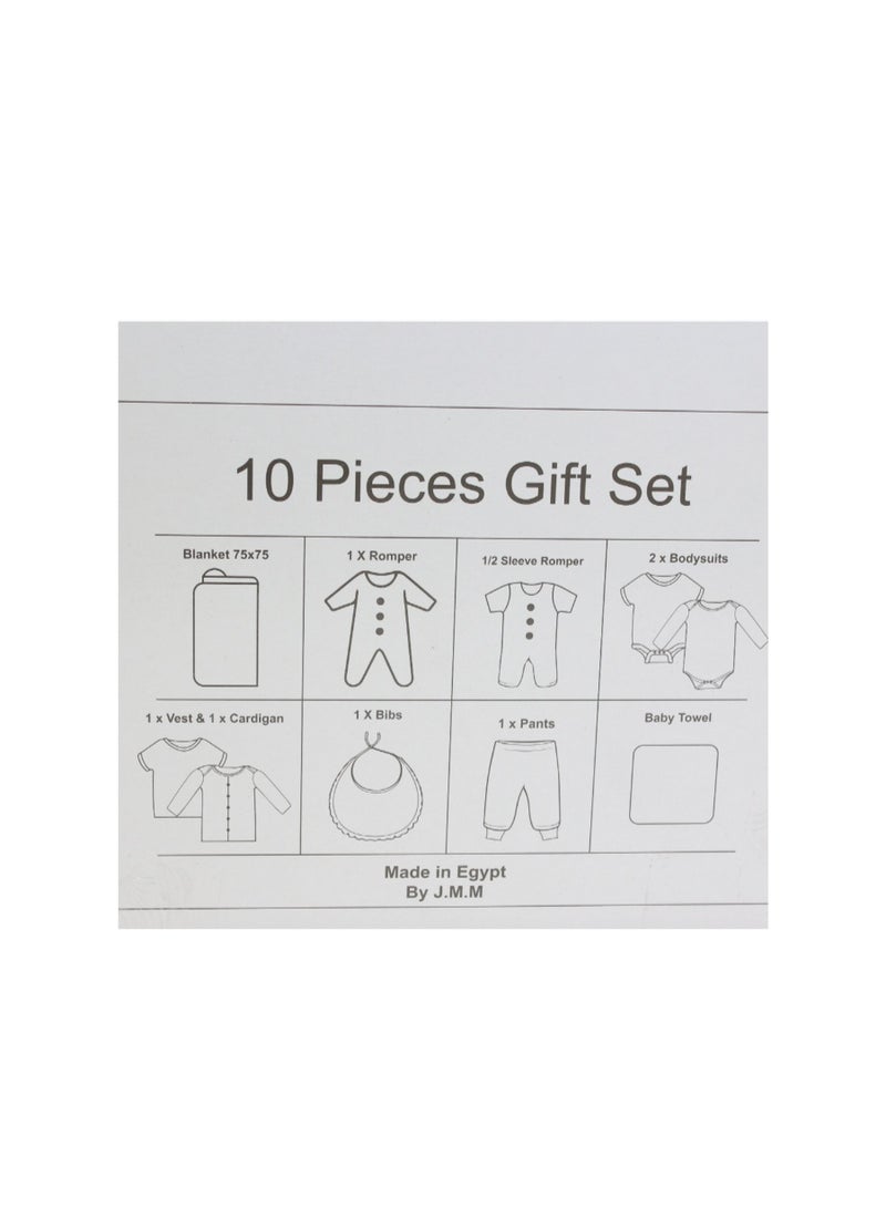 Baby Girls Gift Clothes Box – Off-White with Ice Cream Print 0-3m (10Pcs) - Image 3