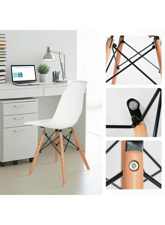 UNIKSAR Modern Ergonomic Dining Chair with Wooden Legs – Minimalist Scandinavian Style Plastic Seat – Comfortable Home Office, Living Room, Café, Kitchen, Study Furniture - Image 4