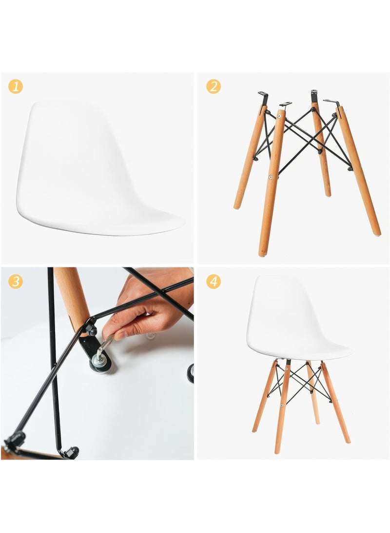 UNIKSAR Modern Ergonomic Dining Chair with Wooden Legs – Minimalist Scandinavian Style Plastic Seat – Comfortable Home Office, Living Room, Café, Kitchen, Study Furniture - Image 5