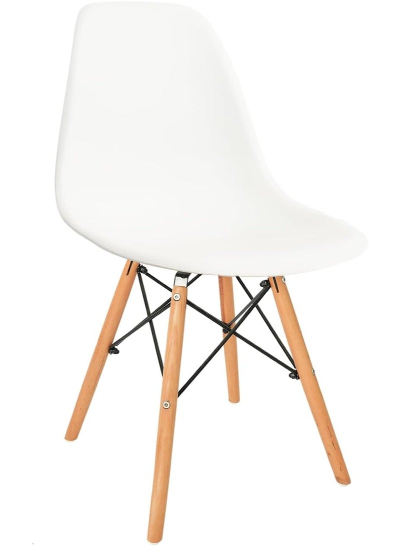 UNIKSAR Modern Ergonomic Dining Chair with Wooden Legs – Minimalist Scandinavian Style Plastic Seat – Comfortable Home Office, Living Room, Café, Kitchen, Study Furniture - Image 1