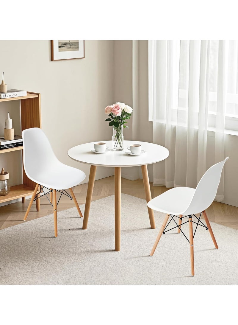 UNIKSAR Modern Ergonomic Dining Chair with Wooden Legs – Minimalist Scandinavian Style Plastic Seat – Comfortable Home Office, Living Room, Café, Kitchen, Study Furniture - Image 3