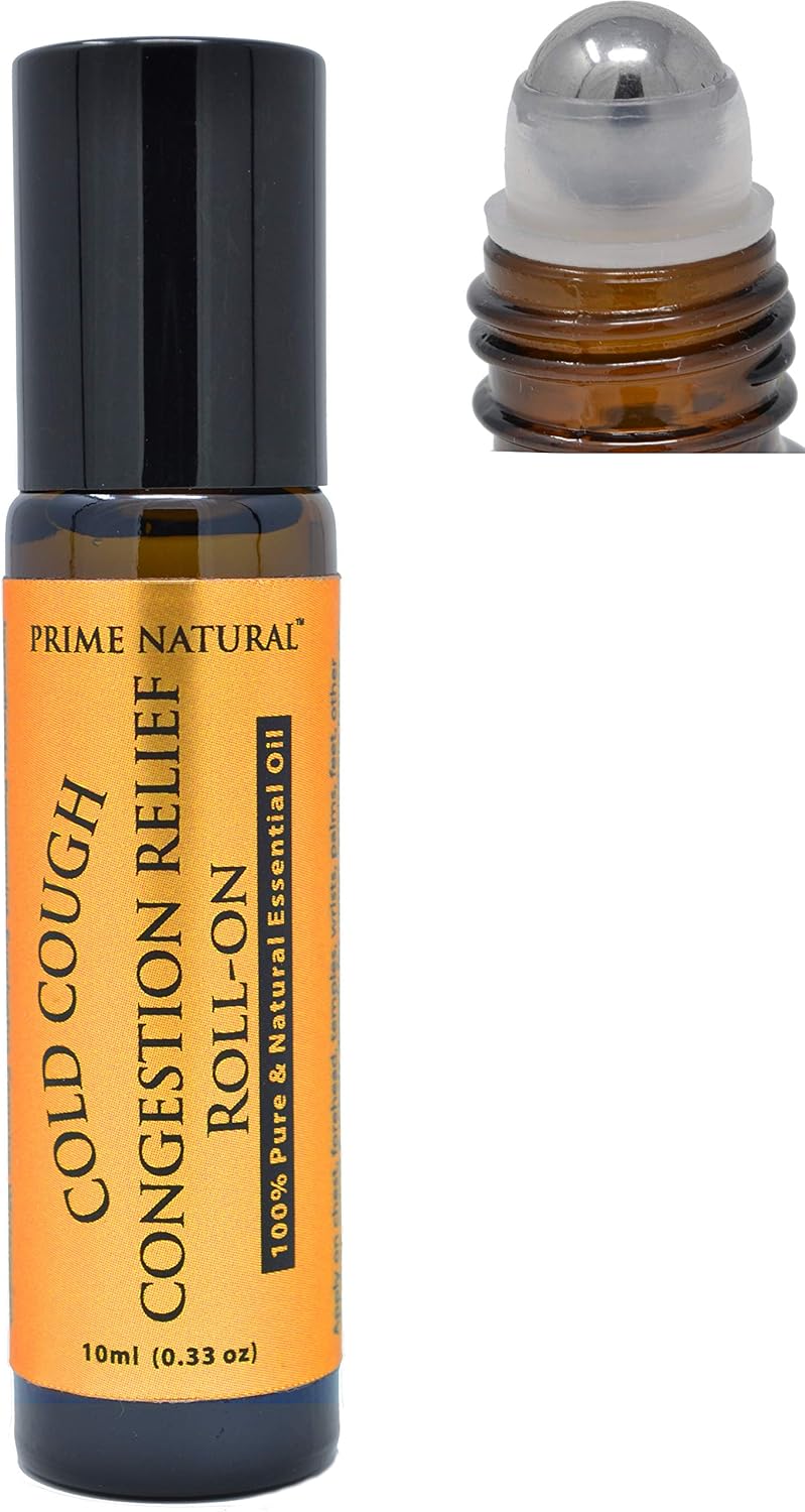Prime Natural زيت أساسي لتخفيف احتقان السعال البارد 10 مل جاهز للاستخدام لفك احتقان الجيوب الأنفية وآلام العضلات والصداع والنوم - Image 1