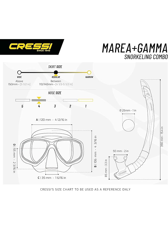 Cressi Marea Vip Combo Snorkel Set Unisex Adult Multicor One Size - Image 5