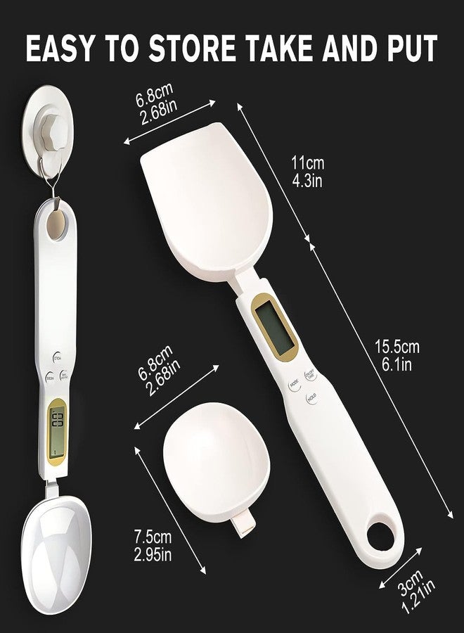 OBEST Digital Spoon Scale, Electronic Measuring Spoon with 2 Replaceable Spoons, Food Coffee Weigh Scale, Kitchen Scales with LCD Display, High Precision for Home 500/0.1g, Digital Food Spoon Scale - Image 3