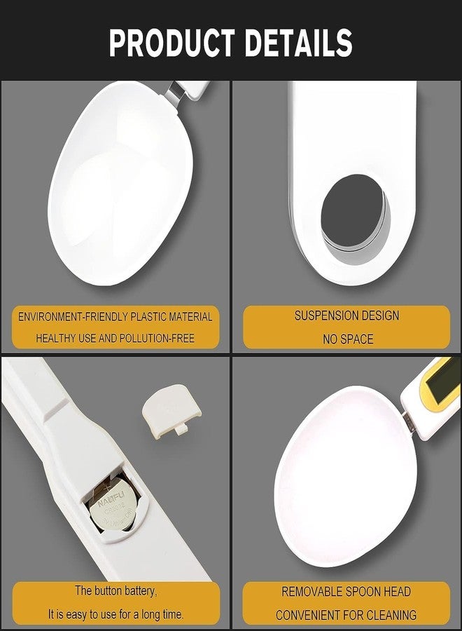 OBEST Digital Spoon Scale, Electronic Measuring Spoon with 2 Replaceable Spoons, Food Coffee Weigh Scale, Kitchen Scales with LCD Display, High Precision for Home 500/0.1g, Digital Food Spoon Scale - Image 2