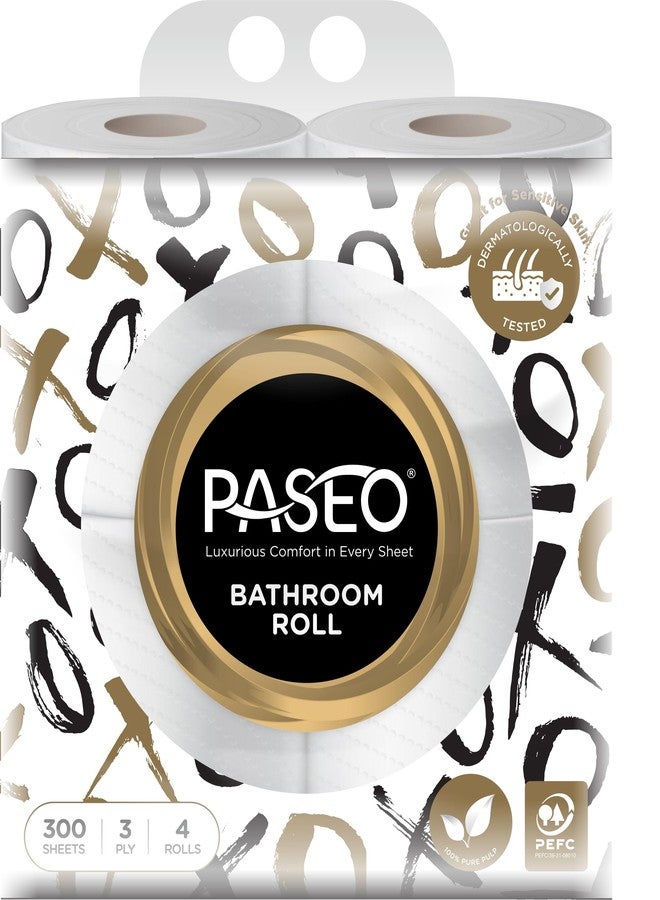 Paseo Tissues Toilet Roll 3 Ply - 300 Pulls (4 Rolls) - Image 1