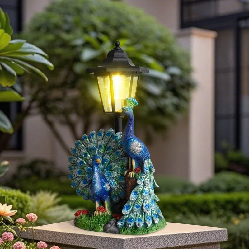 Garden Couple Peacock Solar Outdoor Light for Home Decor Park Greening Landscape Sculpture Lamp - Image 2