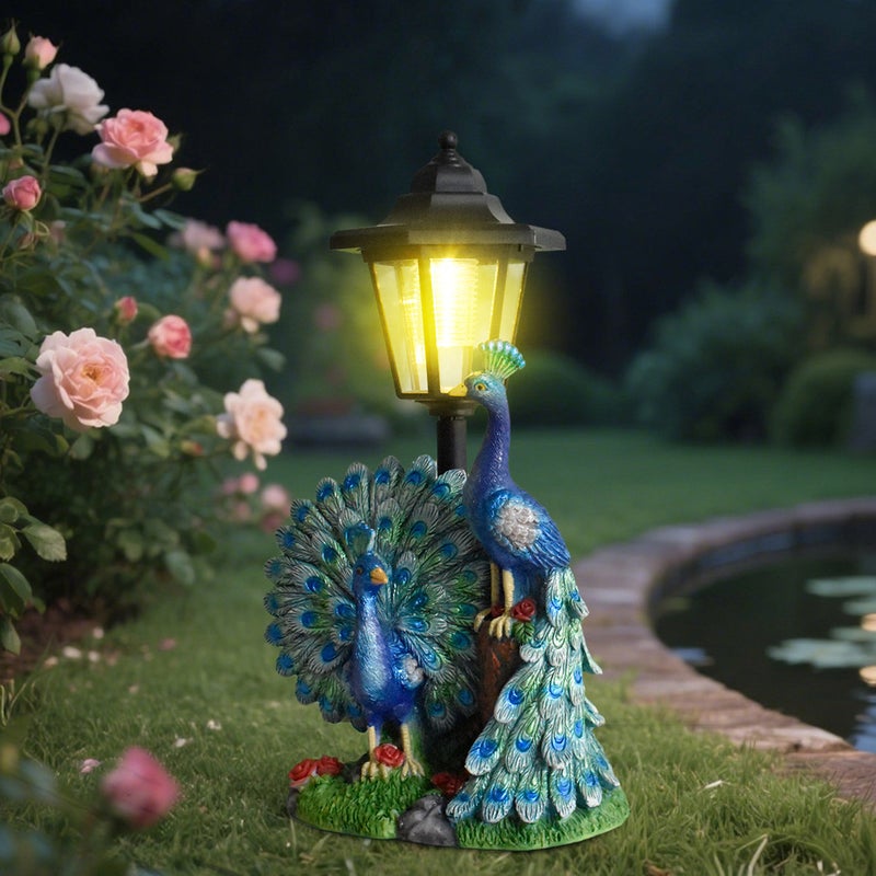 Garden Couple Peacock Solar Outdoor Light for Home Decor Park Greening Landscape Sculpture Lamp - Image 5
