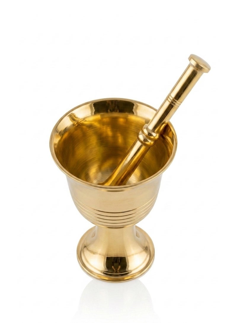 Set of 3 Solid Heavy Brass Mortar & Pestle - Graduated Sizes - For Dry Spice Grinding & Traditional Decor - Image 4