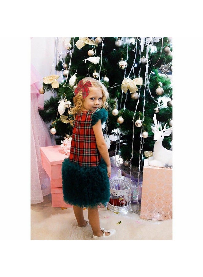 Sugarmelon Velvet Plaid Bow Hair Clips and Accessories for Little Girls and Baby Moms - Red Green White Christmas Fable (4 Pack) - Image 4