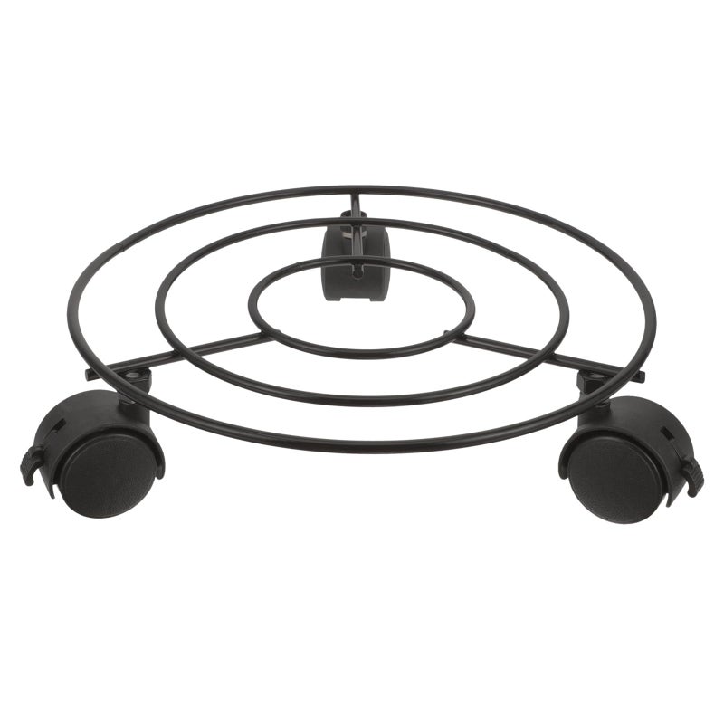 Lockable Rolling Plant Stand With Casters 25Cm Small Iron Flowerpot Holder For Patio Balcony Garden - Image 2