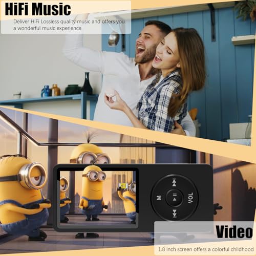 skybess MP3 Player with Bluetooth and Speaker, 32GB MP3 Music Player, Up to 128GB Storage Extension, Portable and Multifunctional MP3 Players with FM Radio, Inlcuding Earphones, Supports Shuffle Playing - Image 5