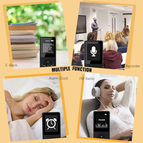 skybess MP3 Player with Bluetooth and Speaker, 32GB MP3 Music Player, Up to 128GB Storage Extension, Portable and Multifunctional MP3 Players with FM Radio, Inlcuding Earphones, Supports Shuffle Playing - Image 4