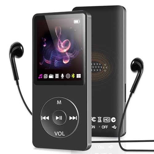 skybess MP3 Player with Bluetooth and Speaker, 32GB MP3 Music Player, Up to 128GB Storage Extension, Portable and Multifunctional MP3 Players with FM Radio, Inlcuding Earphones, Supports Shuffle Playing - Image 1