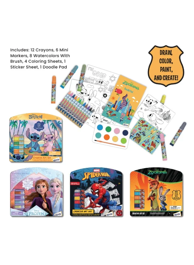 ديزني Marvel Spiderman 50+ Creative Art Set | Draw, Color, Paint & Create | Coloring Activity Kit | Ideal For Gifting | Age 3+