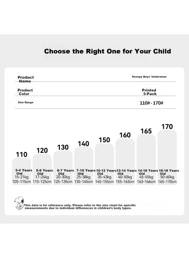 Snoopy سروال بوكسر قطن للأولاد من سنوبي - عبوة 3 قطع - Image 3