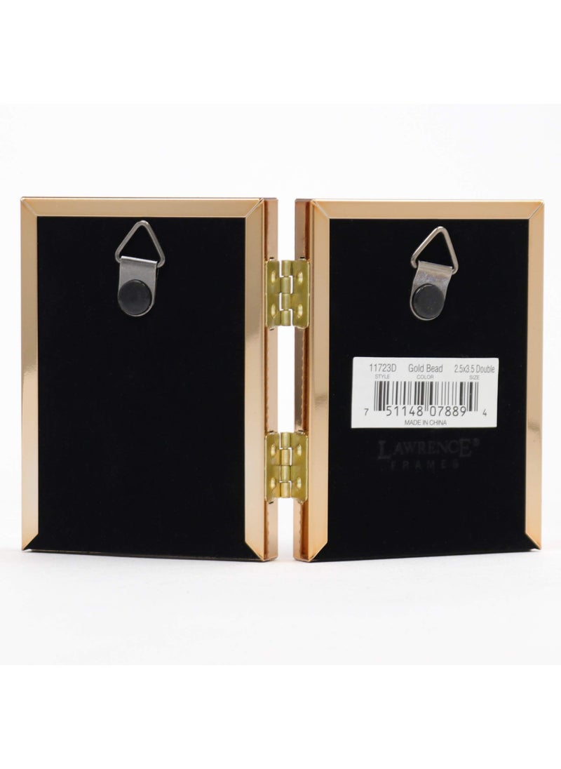 Lawrence Frames Lawrence Frames Bead Border Design  2.5x3.5 Double  Gold  - Image 3