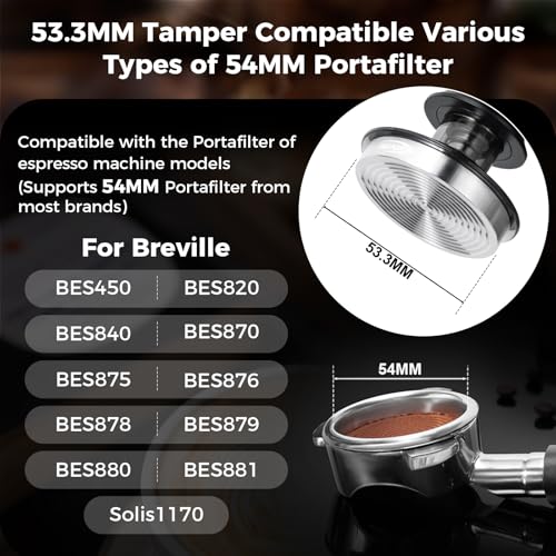 IKAPE 53mm SemiTransparent Coffee Tamper for Espresso Spring Calibrated with Threaded Premium Stainless Steel Base Suitable for 54mm Breville Bottomless PortafiltersNew Upgrade - Image 3