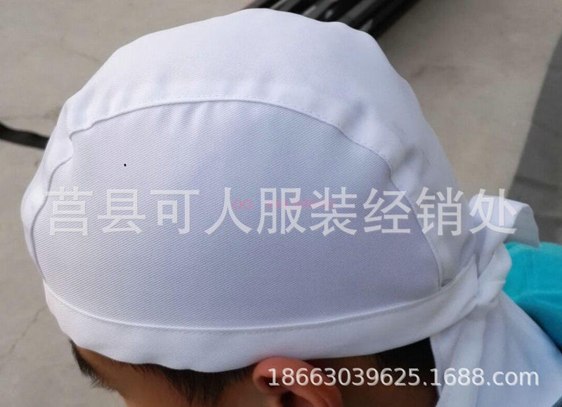 Pirate Chef Cap with Streamer Unisex Work Hat Coffee  - Image 2
