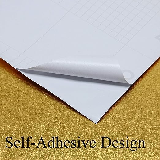 SIA VENDORS Gold Matte Wallpper Peel-Stick Wallpaper Self-Adhesive Wallpaper Color Decorative Removable Golden Wallpaper Vinyl Furniture Waterproof Kitchen (12 x 48 Inch, Gold) - Image 5