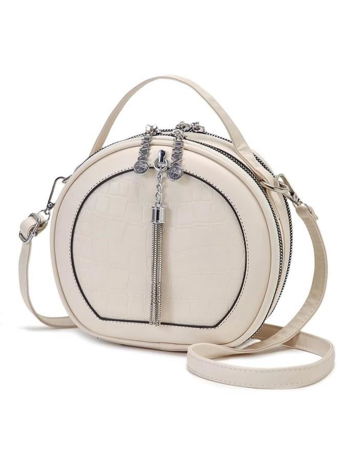 Women's Tassel Crossbody Bag, Ladies PU Leather Shoulder Bag Sling Bag Side Bag, Daily Commuter Handbag Tote Bags Clutch Bag Carrying Bag Gift Bag Small Bag for Girls and College Students  - Image 1