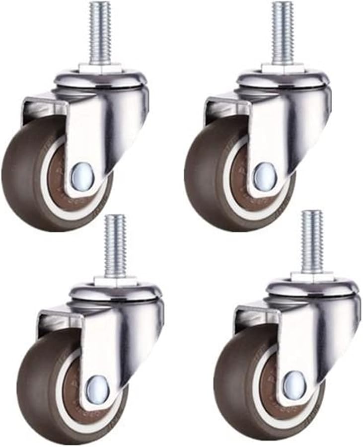 4Pcs 1 Inch Rubber Silent Screw Non Scratch Floor Furniture Casters Single Load 11kg Color A - Image 1