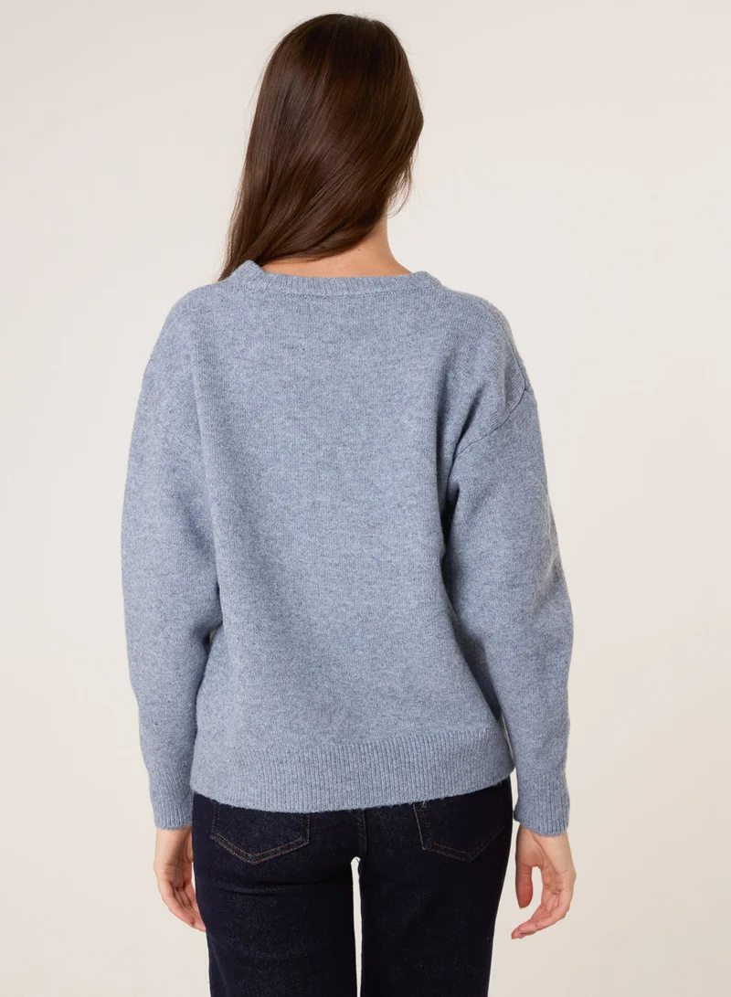 Blue Vanilla Round Neck Jumper