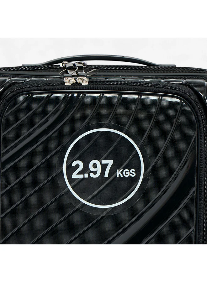 Oaklan by Shoexpress Unisex Textured Hardcase Trolley Bag with Retractable Handle - 20 Inches Check-in Bag