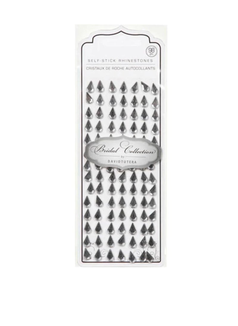 David Tutera - Rhinestones Adhesive Teardrop Silver Clear - Image 1
