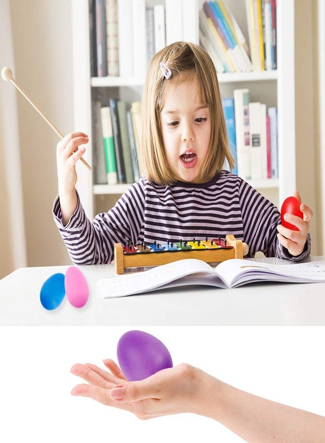 Augshy 40PCS Plastic Egg Shakers Percussion Musical Maracas Easter Eggs with a Storage Bag for Music Learning DIY Painting - Image 4