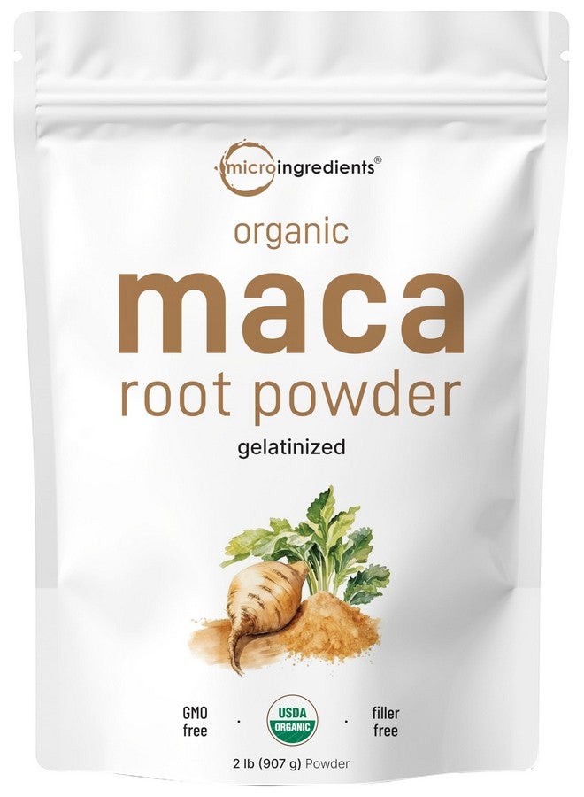 Micro Ingredients Organic Maca Root Powder, 2 Pound, Gelatinized for Better Absorption, Rich in Antioxidants, Help Energy, Stamina, Endurance, Strength and Immune System, No GMOs, Vegan Friendly and Peru Origin - Image 1
