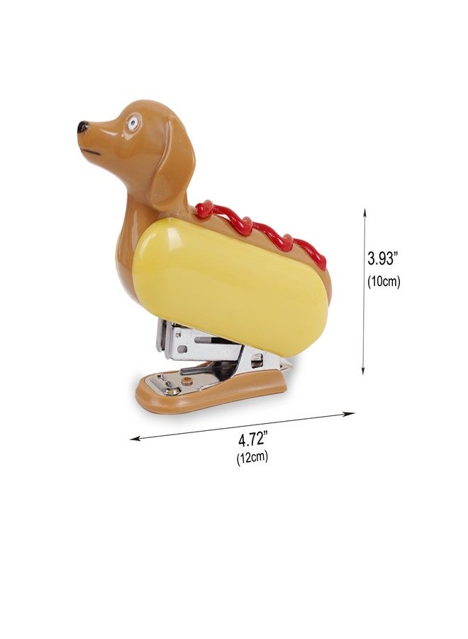 Yobro Desk Stapler Set,Office Supply Kit Includes Tape Dispenser & Mini Stapler,Miniature Dachshund Hot Dog Design with Squeezing Toy - Image 4