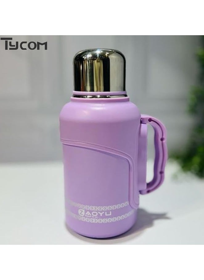 TYCOM - Thermal Insulated Water Bottle 1000 ML 316 Stainless Steel Double Wall Vacuum insulated Water Bottles for Hot Cold Water Gym Bottle Flask Bottle Side Handle - Image 1