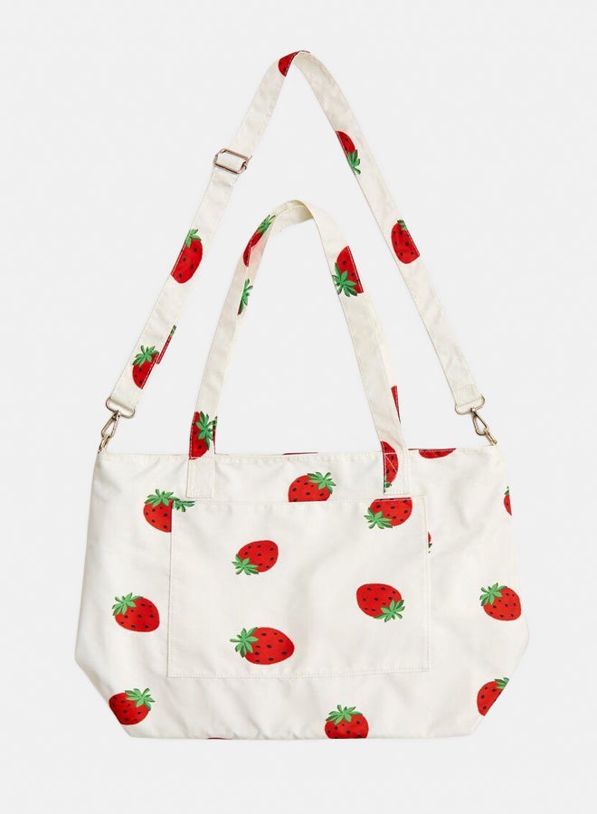 FOREVER 21 Strawberry Print Tote Bag  - Image 2