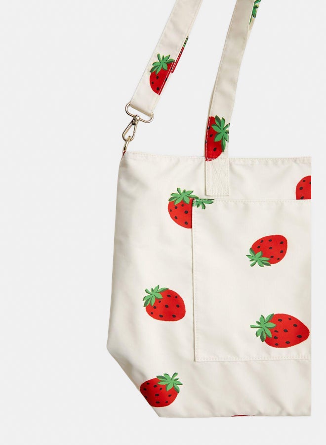 FOREVER 21 Strawberry Print Tote Bag  - Image 3