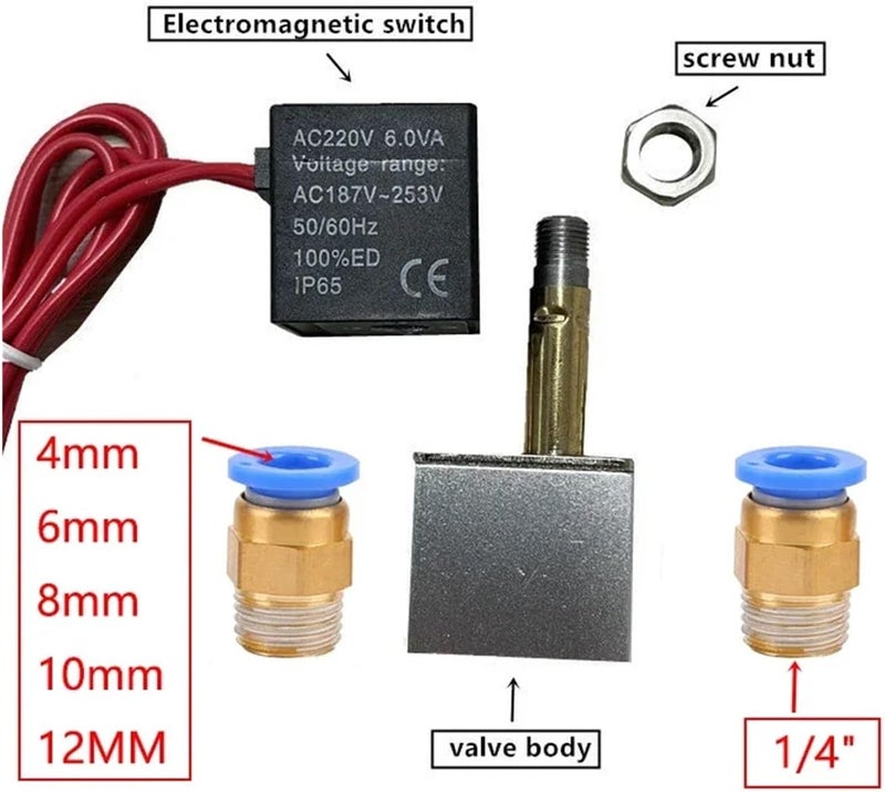 صمام ملف لولبي هوائي 2V025-1/4 ثنائي الاتجاه مغلق عادة DC12V DC24V AC110 AC220 للتحكم في اتجاه الهواء واستجابة حساسة مغناطيسية للغاز (4 مم، DC 12V) - Image 4