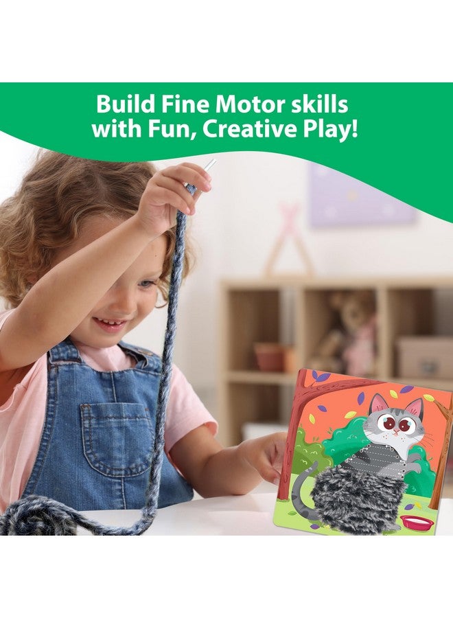 CHALK AND CHUCKLES Art And Craft Kit, Lace Art Furry Animals, No Mess Activity, Diy Lacing Activities For Kids, Gift For Girls, Boys Age 3, 4, 5, 6, 7 Years, Travel Toys - Image 2