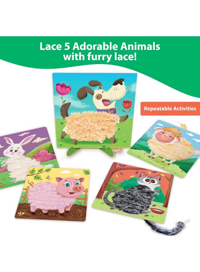 CHALK AND CHUCKLES Art And Craft Kit, Lace Art Furry Animals, No Mess Activity, Diy Lacing Activities For Kids, Gift For Girls, Boys Age 3, 4, 5, 6, 7 Years, Travel Toys - Image 5