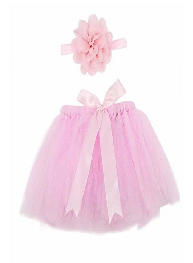 2-Piece Newborn Tutu Skirt With Headband Set - Image 1