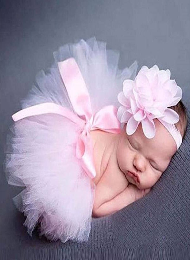 2-Piece Newborn Tutu Skirt With Headband Set - Image 2
