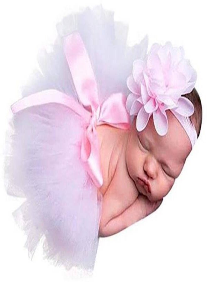 2-Piece Newborn Tutu Skirt With Headband Set - Image 3