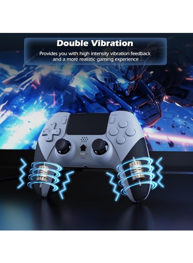 متحكم لجهاز PS4، متحكم لاسلكي لـ PS4/PS4 Pro/PS4 Slim، جهاز تحكم بلوتوث مع زراين قابلين للبرمجة، اهتزاز مزدوج، وضع التوربو، استشعار 6 محاور، منفذ صوت، لمسة. - Image 3