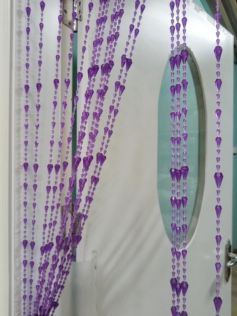 ave split Beaded Curtain Doorways Acrylic Hanging Door Beads String Curtains Tassel Room Divider Screen Decor for Doorway Window Living Room Wedding (042 Purple, 39 inch x 78.7 inch) - Image 2